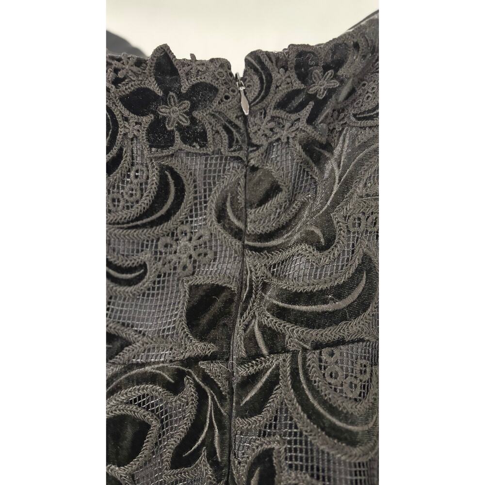Shoshanna Anessa Black Velvet Floral Strapless Maxi Dress Size 2 - Picture 8 of 12